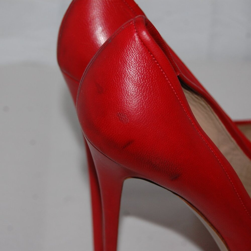 40.5US 10❤️ VALENTINO Red Leather Platform High Heels Pumps ITALY - Picture 5 of 16